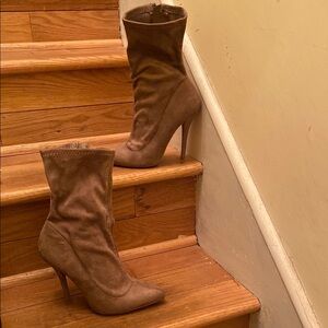 Tan Faux Suede Women's Boots